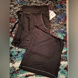 black pajama/comfy flare leg pants